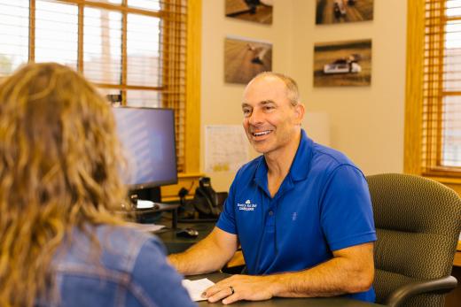 Lender at desk